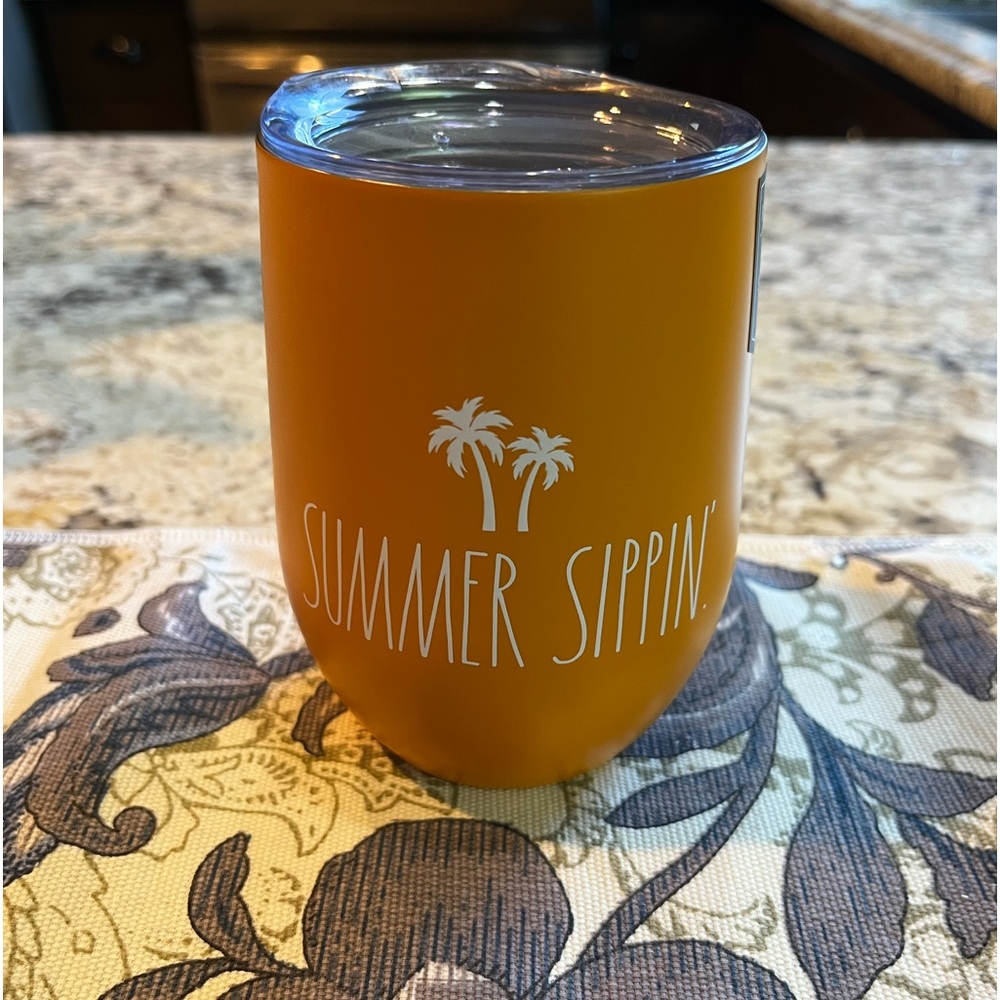 NEW Rae Dunn “Summer Sippin” Stainless Steel Insulated Wine Tumbler, 12 oz